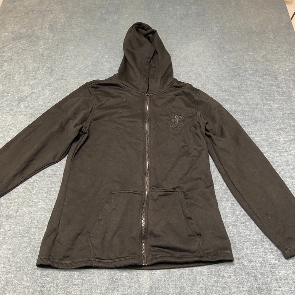 Beverly Hills Polo Club Hoodie Mens Large Black Fleece Lined Outdoor Full Zip